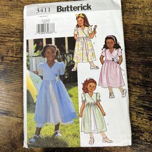 Butterick Girls Dress Vintage Uncut Pattern Sz 2 3 4 5 #3411